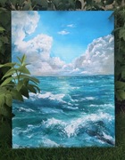 "Spokój fal" – obraz akrylowy 60x80 cm na płótnie