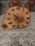 Zegar drewniany  z plastra jesionu 