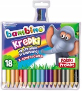 Kredki ołówkowe Bambino 18 kolorów + temperówka
