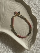 Jaspsi dalmatyńczyk rodonit bransoletka z fasetowanych kamieni boho