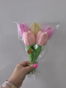 Nowy bukiet kwiatów na szydełku mix