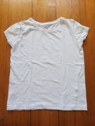 t-shirt dziewczęcy koszulka gimnastyczna 122 biała