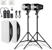 Lampy błyskowe Godox Studio do fotografii, 2 x 180 W