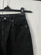 Czarne proste spodnie NA-KD 36 straight high waist cropped jeans