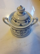 Stara CUKIERNICA porcelana Fr.Ch.Greiner wzór słomkowy  kobaltowy vintage