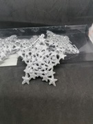 Plastikowe gwiazdy srebrne brokatowe 