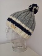 Retro czapka z pomponem i bez - wełna, na drutach