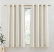 Ponydance Beżowe Lniane zasłony wys.137 x szer. 140 cm