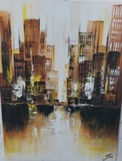 MIASTO-obraz olejny