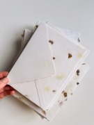 Papier czerpany Koperta B6 Ivory z Różą