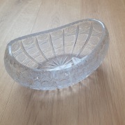 Podłużna kryształowa misa na owoce/słodycze, PRL, vintage