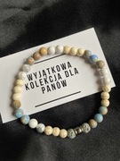 Bransoletka męska z lawą wulkaniczną, howlitem i jaspisem cesarskim