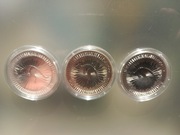 3 srebrne monety uncjowe Australijski Kangur 9999