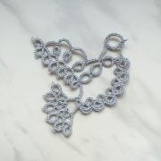 Gołąb pokoju frywolitka 7 cm sriebny