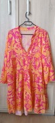 Kolorowa sukienka mini lub tunika L