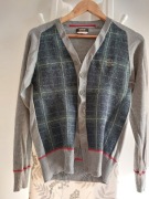 kardigan ciemnozielono szary sweterek w kolorach slytherinu, rozm S/M