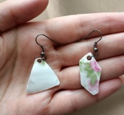 Kolczyki z porcelany - upcycling rękodzieło, unikat eko prezent