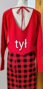Czerwony sweter, dekolt wiązany z tyłu, Reserved 