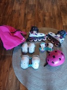 Rolki dziecięce komplet z kaskiem, ochraniaczami i torbą 