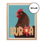 Plakat 30x40 cm / "Kur*a" wersja brąz