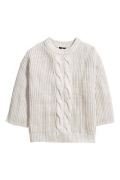 Szary sweter H&M 38 M oversize 40 warkocz włóczka 