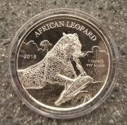 Ghana  5 cedis "Leopard ' 2018 srebro uncja 