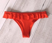 H&M Dół od bikini z falbanką czerwony r 36