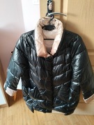 Czarna ciepła i wygodna, zimowa kurtka damska rozmiar 44