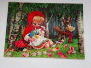 Bajka Czerwony Kapturek - pocztówka 3D