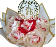 Słodki bukiet z pralin Raffaello  prezent na Komunię 