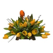 Kompozycja Nagrobna stroik wielkanocny z 40 tulipanów uniwersalna 