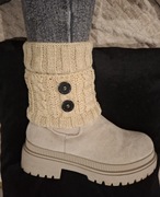 Ocieplacze getry beżowe, nowe