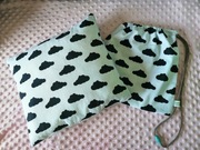 Worek bawełniany na obuwie w chmurki do przedszkola , żłobka