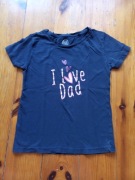 granatowy T-shirt dziewczęcy 110 Cool Club I love Dad