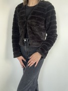 Czarna sztuczna futrzana kurtka rozm. XXS Gina Tricot