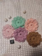 Kwiatki 3D ,zestaw(6) 5szt włóczka PROMOCJA