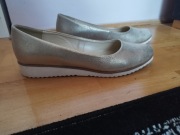  ZŁOTE BALERINY NA KOTURNIE 39 