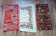 Stara chusta apaszka damska 3 sztuki PRL