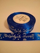 Wstążka tasiemka świąteczna chabrowa szer.25 mm; dł.22 m