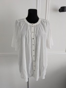 bluzka z krótkim rękawem z dodatkiem wiskozy zapinana na guziki