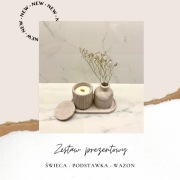 Zestaw prezentowy świeca sojowa wazon podstawka silence candles