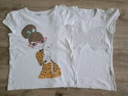 2 x Bluzka koszulka krótki rękaw rozm. S 5-6lat