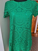 Zielona koronkowa bluzka tunika r.M