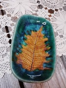 Ceramiczna paterka paproć, rękodzieło 
