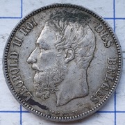 Belgia 5 franków 1873 25g Ag 900 #2