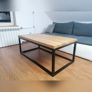 Stolik kawowy/Ława,Lite Drewno DĄB,loft Industrial
