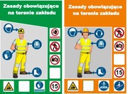 Tablica dibond oznakowanie ubioru zasad bhp bezpieczeństwa w miejscu pracy