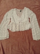 Koronkowy top- bolerko z baskinką.Sinsey.36