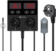 Termostat regulator temperatury wilgotności 230V do szklarni terrarium