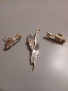 Komplet srebro pozlacane duza zawieszka